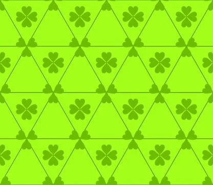 Seamless colored pattern. Print of green color clovers four and three leaves  Stock Illustration