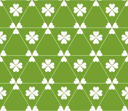 Seamless colored pattern. Print of white clovers four and three leaves and li Stock Illustration