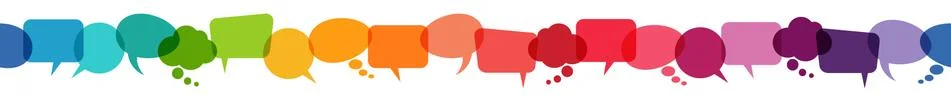 Seamless colored speech bubbles in a row Stock Illustration