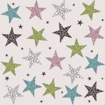 Seamless colored stars pattern Illustrazione stock