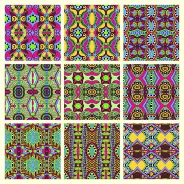 Seamless colored vintage geometric pattern Stock Illustration