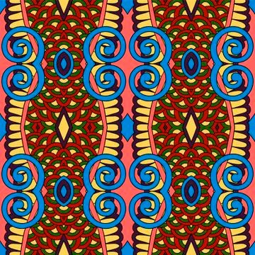 Seamless colored vintage geometric pattern, texture for wallpaper Illustrazione stock