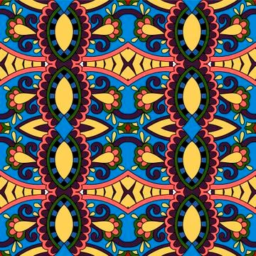 Seamless colored vintage geometric pattern, texture for wallpaper Illustration