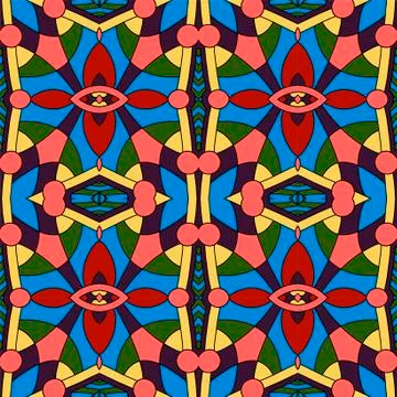 Seamless colored vintage geometric pattern, texture for wallpaper Stock Illustration