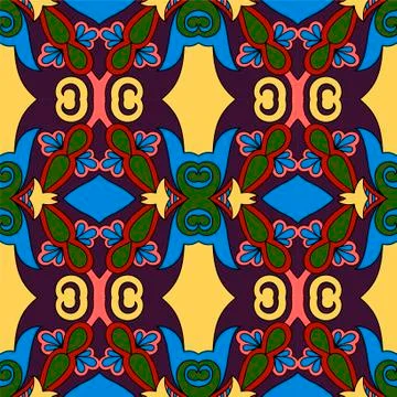 Seamless colored vintage geometric pattern, texture for wallpaper Illustration