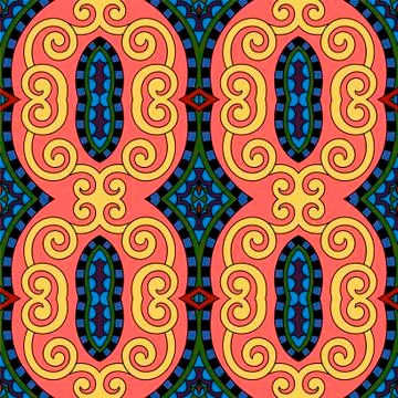 Seamless colored vintage geometric pattern, texture for wallpaper Illustration