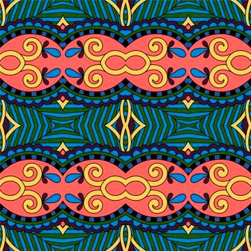 Seamless colored vintage geometric pattern, texture for wallpaper Stock Illustration