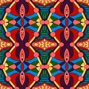 Seamless colored vintage geometric pattern, texture for wallpaper Illustration