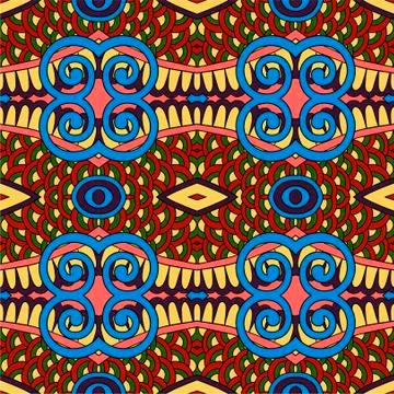 Seamless colored vintage geometric pattern, texture for wallpaper Illustration