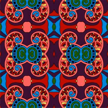 Seamless colored vintage geometric pattern, texture for wallpaper Illustrazione stock