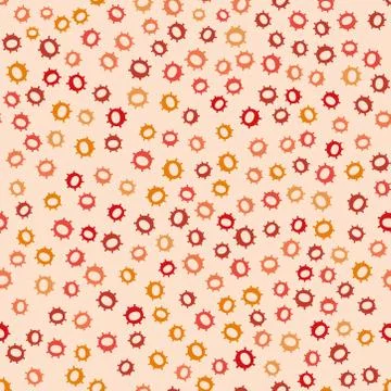 Seamless colorful abstract symbol pattern on light orange background. Stock Illustration