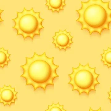 Seamless Colorful Aesthetic Pattern with Cute Suns Stock Illustration