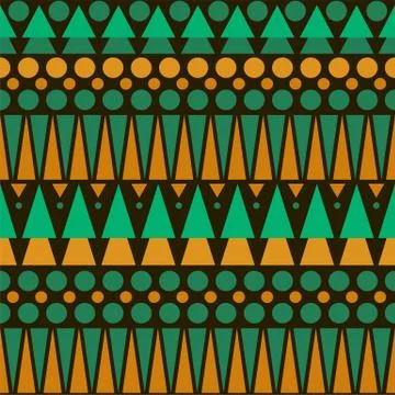 Seamless colorful aztec pattern in brown, green and orange colors Stock-Illustration