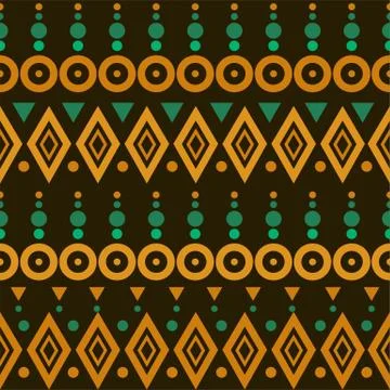 Seamless colorful aztec pattern in brown, green and orange colors Stock-Illustration