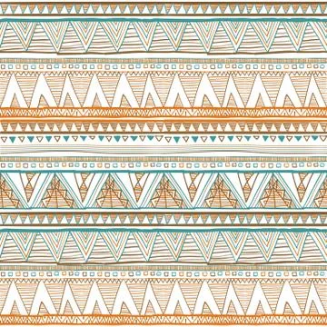 Seamless colorful aztec pattern vector orange Ethnic seamless Stock Illustration