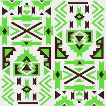 Seamless colorful  aztec pattern. White background. Stock Illustration