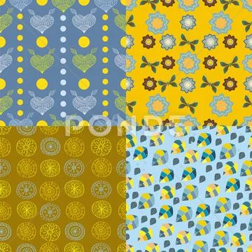 Seamless colorful background collection Stock Illustration