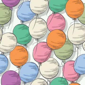 Seamless colorful balloon pattern Stock Illustration