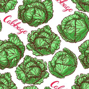 Seamless colorful cabbage Stock-Illustration
