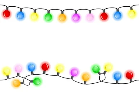 Seamless colorful chains of lights Stock Illustration