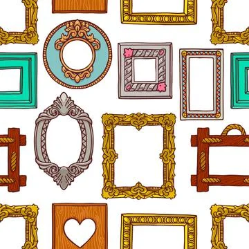 Seamless colorful different frames Stock Illustration