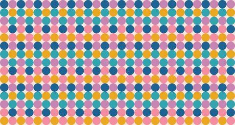 A seamless, colorful dot pattern with a retro vibe. Features a geometric do.. Illustrazione stock