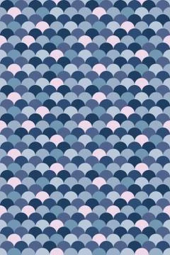 Seamless colorful fish scale pattern in blue and pink colors Stock Illustration