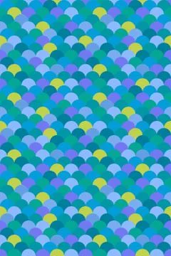 Seamless colorful fish scale pattern in blue, violet and green colors Stock Illustration