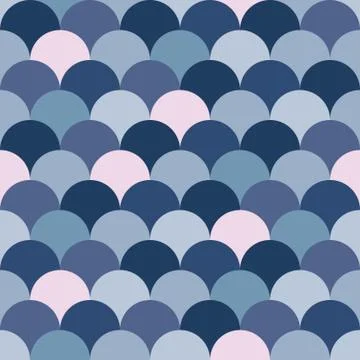 Seamless colorful fish scale vector pattern in blue and pink colors 스톡 일러스트