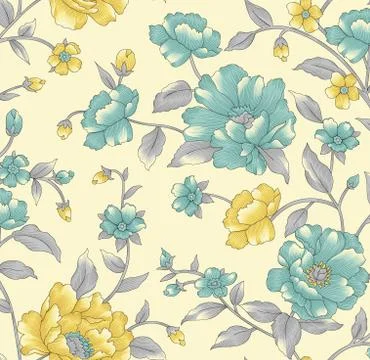 Seamless colorful flower design pattern background Stock Illustration