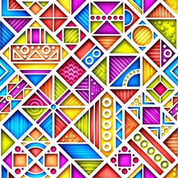 Seamless Colorful Geometric Pattern, Crazy Patchwork Quilt Ornament Stock Illustration