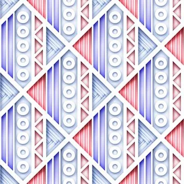 Seamless Colorful Geometric Pattern, Crazy Patchwork Quilt Ornament Stock Illustration