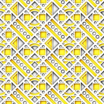 Seamless Colorful Geometric Pattern, Crazy Patchwork Quilt Ornament Stock Illustration