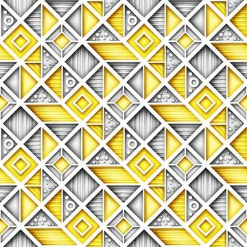 Seamless Colorful Geometric Pattern, Crazy Patchwork Quilt Ornament Stock Illustration