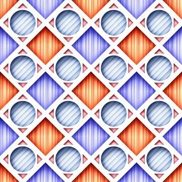 Seamless Colorful Geometric Pattern, Crazy Patchwork Quilt Ornament Stock Illustration