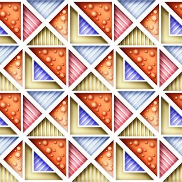 Seamless Colorful Geometric Pattern with Triangles Illustrazione stock