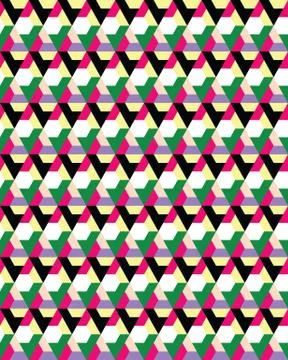 Seamless colorful geometric polygons patterns Stock Illustration