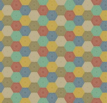 Seamless colorful hexagons pattern Stock Illustration