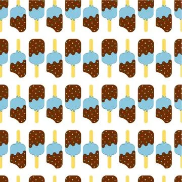 Seamless Colorful Ice Cream Pattern. Stock Illustration