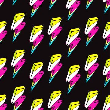 Seamless colorful lightnings Stock Illustration
