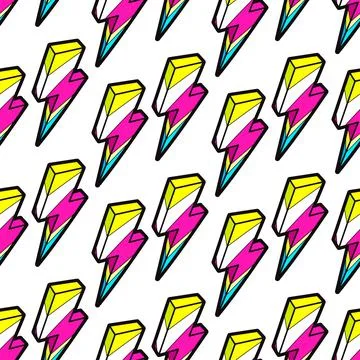 Seamless colorful lightnings Stock Illustration