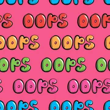Seamless colorful oops on pink Illustrazione stock