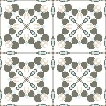 Seamless colorful patchwork from Azulejo tiles. Portuguese and Spain decor Stock Illustration