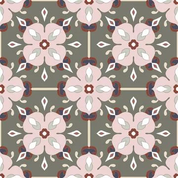 Seamless colorful patchwork from Azulejo tiles. Portuguese and Spain decor Illustrazione stock