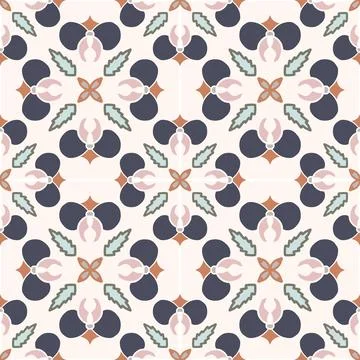 Seamless colorful patchwork from Azulejo tiles. Portuguese and Spain decor Illustrazione stock