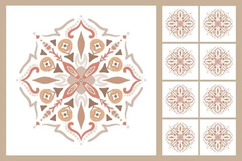 Seamless colorful patchwork from Azulejo tiles. Portuguese and Spain decor 스톡 일러스트