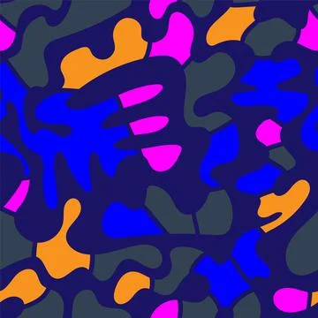 Seamless colorful pattern with abstract shapes Stock Illustration