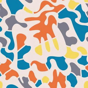 Seamless colorful pattern with abstract shapes Stock Illustration