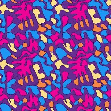 Seamless colorful pattern with abstract shapes Stock Illustration