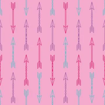 Seamless colorful pattern with arrows Stock Illustration